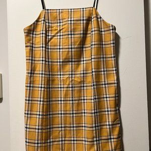 Urban Outfitters Yellow Plaid Mini Dress, Size Small
